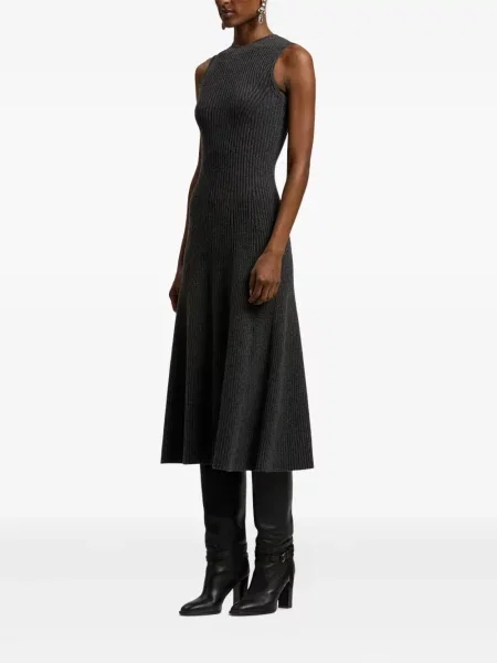 Kostiumas midi suknelė Ralph Lauren Collection be rankovių iki kelių pilka