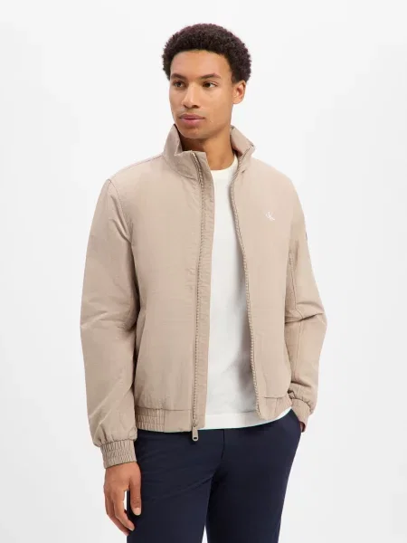 Calvin Klein Jeans kurtka typu blouson Mężczyźni Sztuczne włókno S beżowy