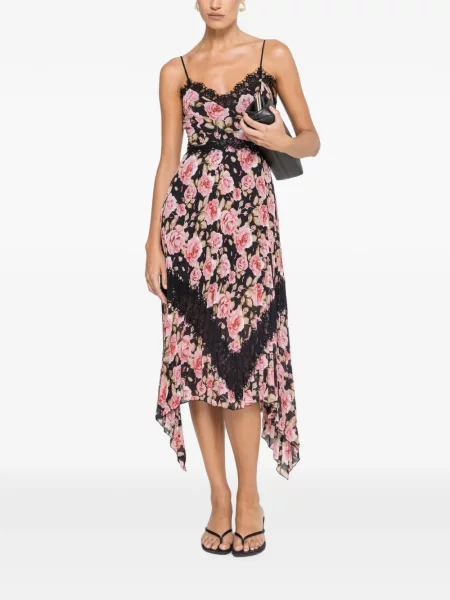 Rochie midi Nissa cu model floral negru