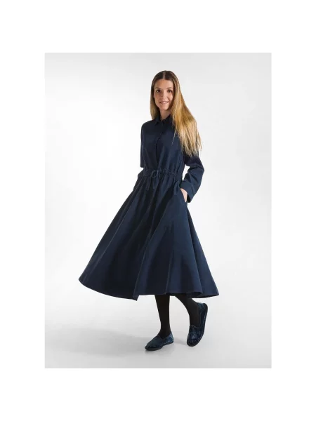 Lung rochie Deha de catifea cord albastru
