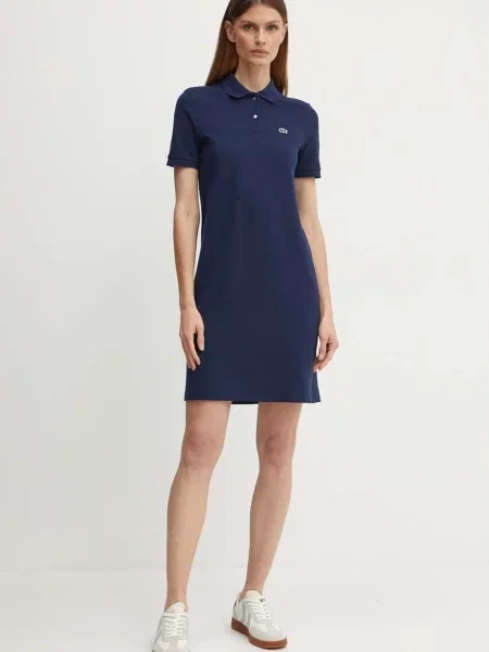 Lacoste Sukienka Polo Z Dzianiny Pikowej Lacoste granatowa