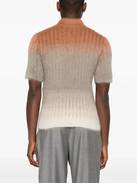 Tricou polo Fendi cu gradient gri