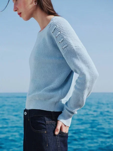 Sweter Mango Teen błękitny
