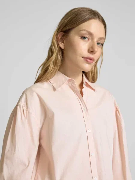 Bluzka o kroju relaxed fit z bufiastymi rękawami model ‘Barby’ Boss Orange różowa