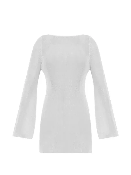 Rochie maxi Bond Eye cu mâneci lungi lungă de costum alb