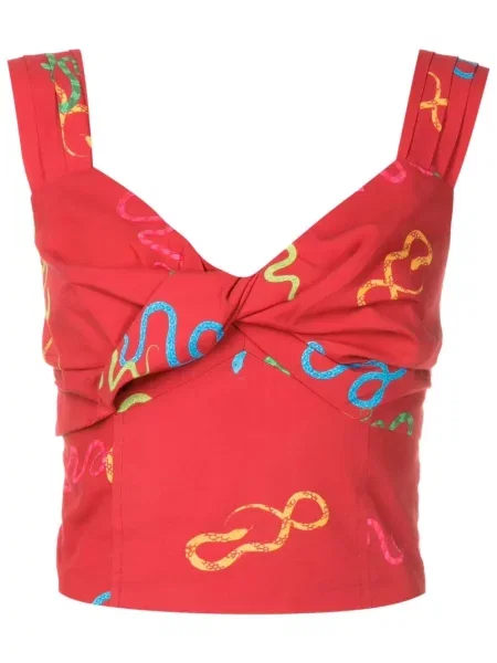 Top Isolda z nadrukiem czerwony