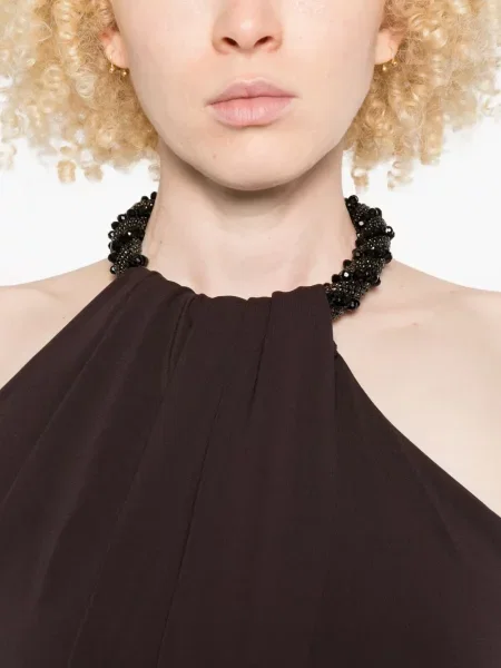 Rochie midi Amen până la genunchi de costum maro