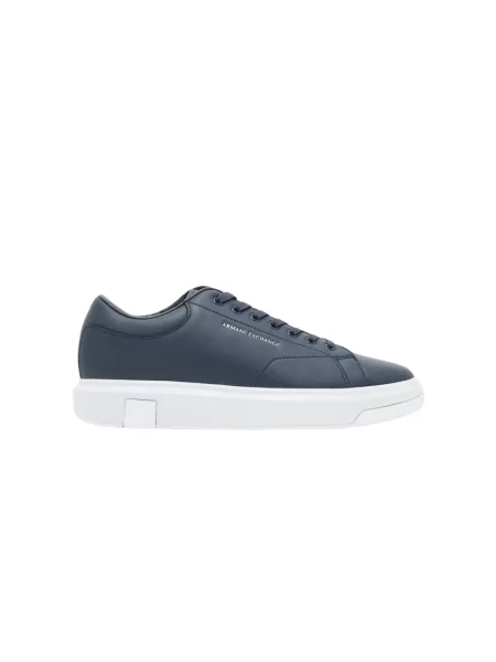 Sneakersy Armani Exchange skórzane klasyczne niebieskie