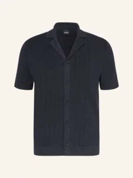 Boss Pletená Košile Neri Slim Fit tmavě modrá