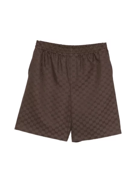 Lniane bermudy Gucci brązowe