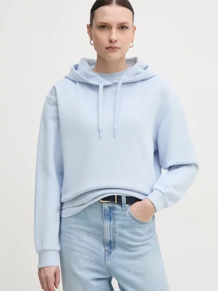 Суичър с качулка Tommy Hilfiger с качулка синьо