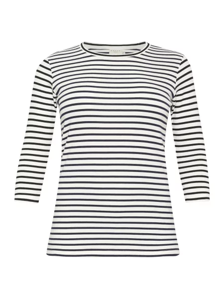 KAFFE CURVE Tričko Lia světle béžová černá