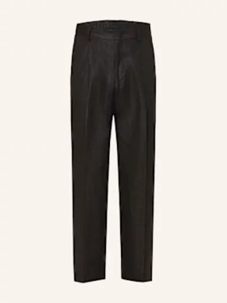Chinosy Z Lnu Kay Regular Fit schwarz czarne