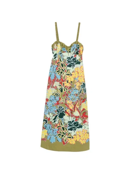 Rochie midi Alemais cu model floral cu imagine verde