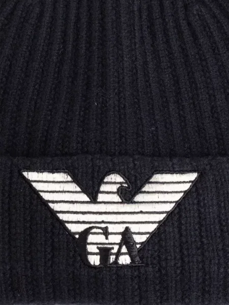 Siuvinėtas kepurė Emporio Armani mėlyna