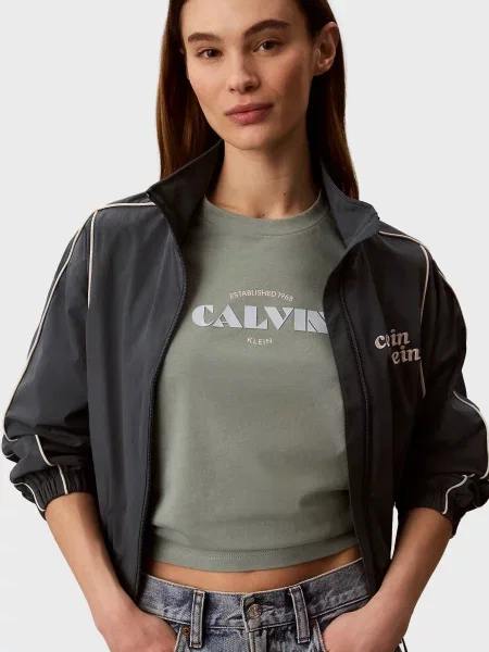 Класична футболка Calvin Klein Jeans зелена