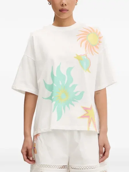 Tricou Never Fully Dressed cu imagine alb
