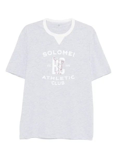 Tričko Brunello Cucinelli s kulatým výstřihem šedé