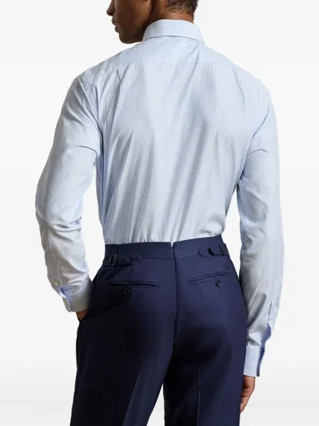 Ριγέ μακρύς πουκάμισο Ralph Lauren Purple Label μπλε
