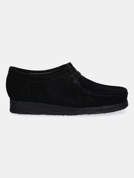 Mokasyny Clarks Originals zamszowe na płaskim obcasie czarne