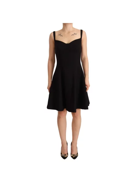 Sukienka Dolce And Gabbana wełniana biznesowa czarna