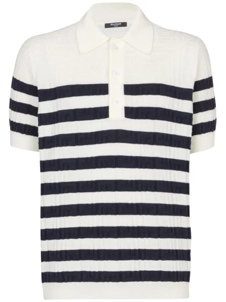 Polo Balmain tricotate alb