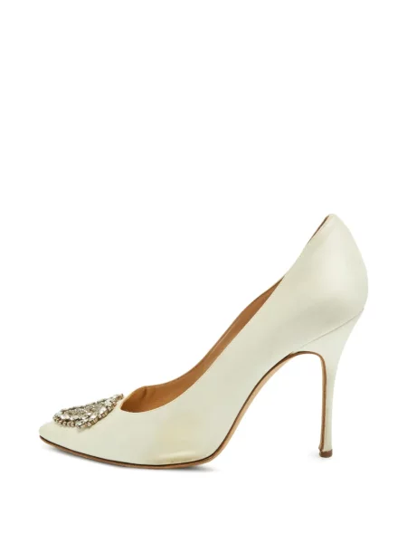 Pantofi cu toc Manolo Blahnik alb