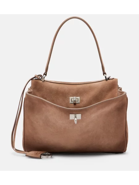 Geantă Balenciaga din piele de căprioară maro