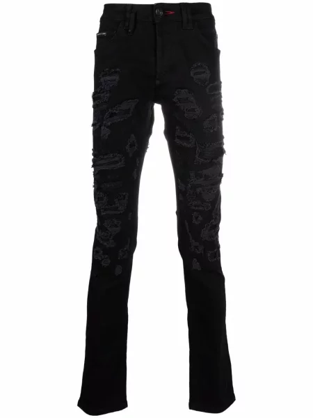 Blugi drepți Philipp Plein negru