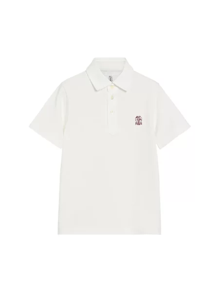 Koszulka polo dziecięca Brunello Cucinelli biała