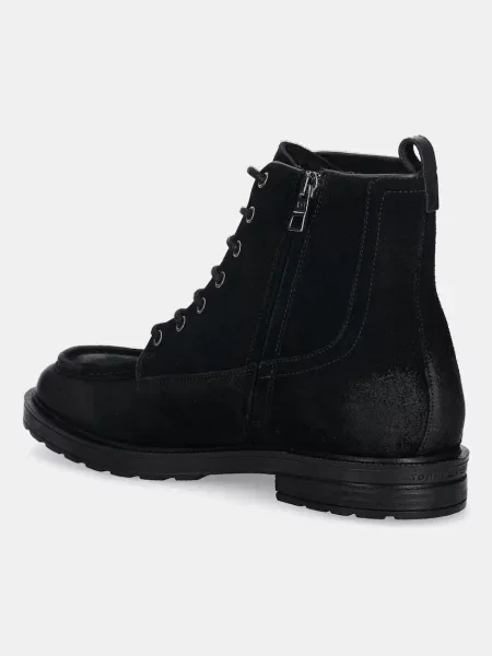 Semišové kotníkové boty Tommy Hilfiger černé