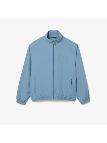 Lacoste Wodoodporna Kurtka Dresowa Z Kapturem niebieska