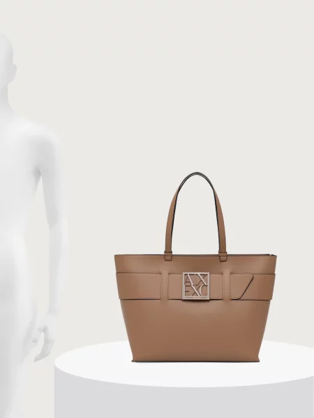 Кожаная сумка шоппер Armani Exchange