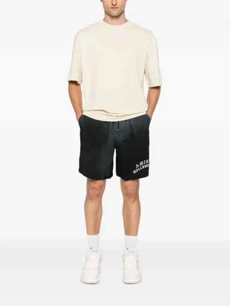 Pantaloni scurți Amiri cu broderie de mătase negru