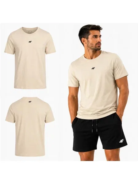 KOSZULKA 4F T-SHIRT KOLEKCJA LIMITOWANA NOWA JAKOŚĆ beżowa