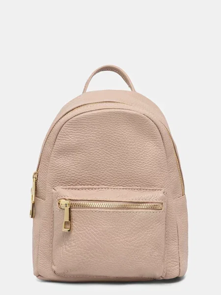 Кожена раница Answear Lab малък с изчистен дизайн розово