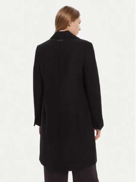 Calvin Klein Gyapjú kabát fekete