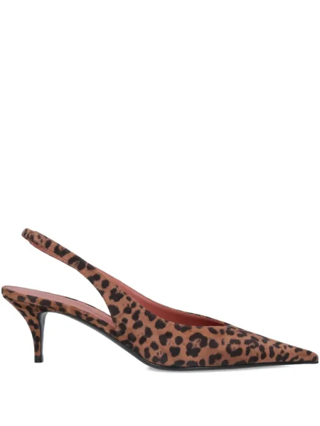 Pantofi cu toc Amina Muaddi slingback maro