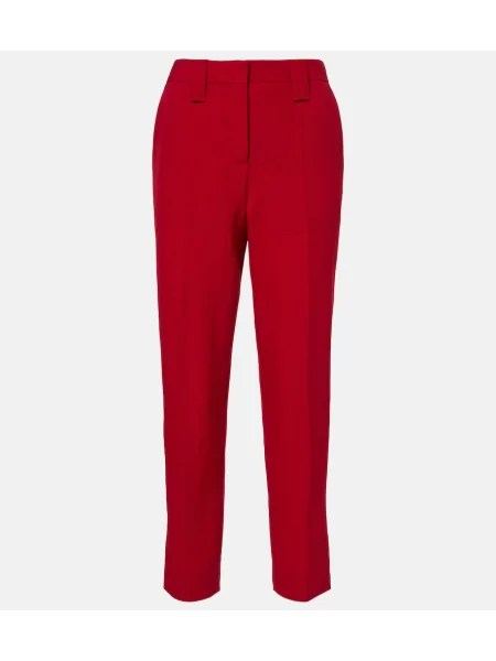 Pantaloni Versace de lână roșu