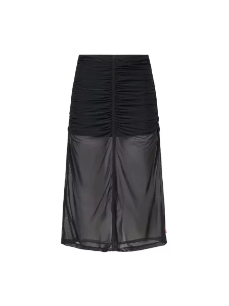 Spódnica midi Diesel do kolan czarna