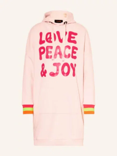 Miss Goodlife Sukienka Z Kapturem rosa zielona