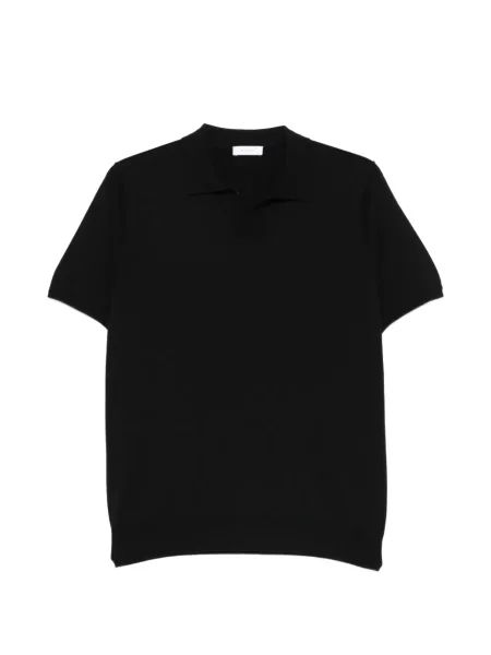 Tricou polo Diktat cu decolteu în V negru
