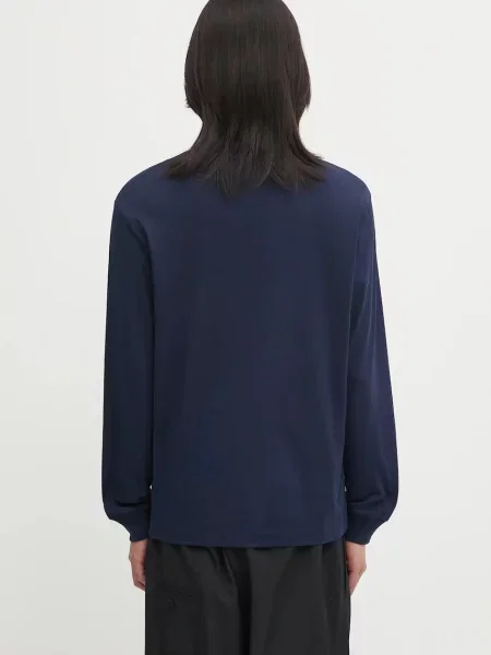 Tricou cu mânecă lungă Lacoste clasic albastru