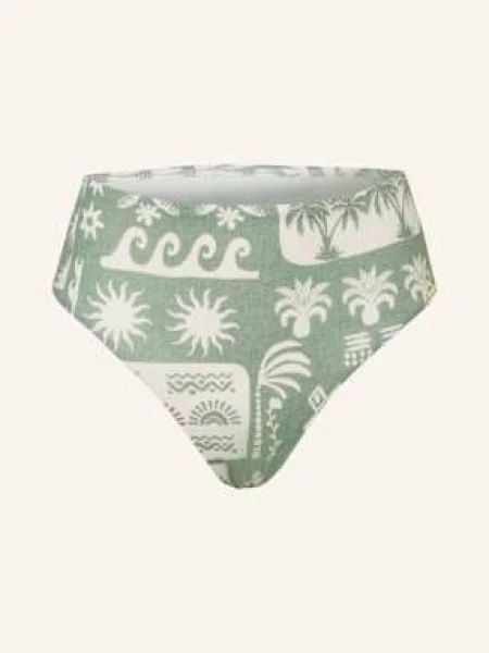 Watercult High Waist Bikinové Kalhotky Rustic Med světle zelená/ krémová zelené