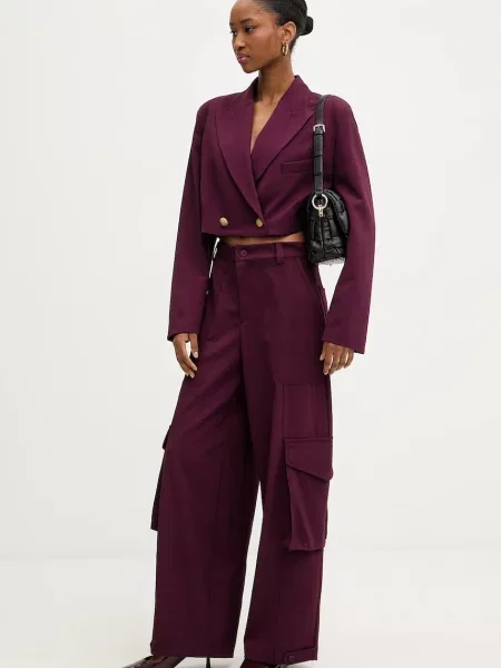 Піджак Haveone двобортний однотонний бордовий