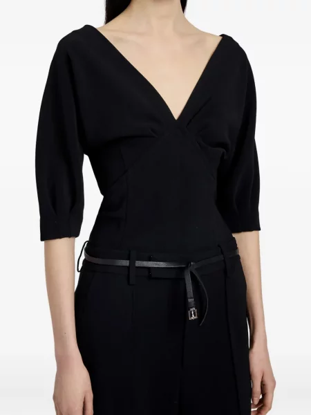 Топ Proenza Schouler с V-образно деколте черно