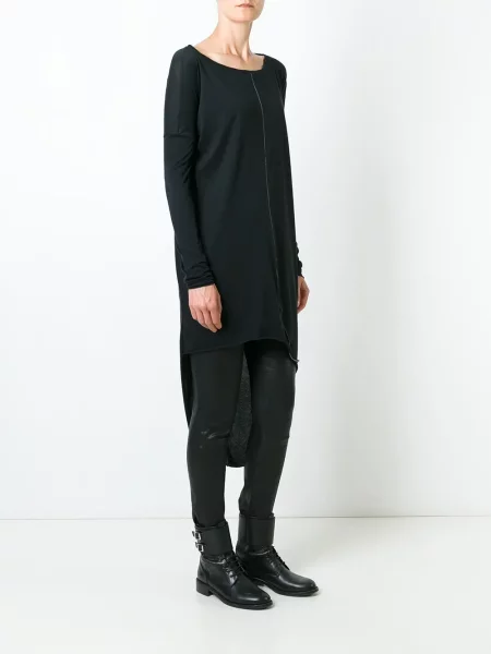 Tricou Thom Krom asimetric lung negru