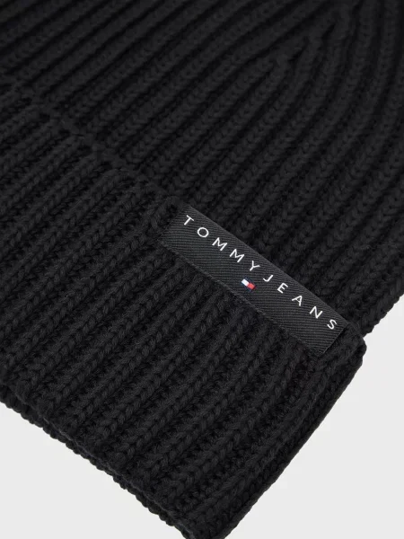 Шапка Tommy Jeans з лого чорна