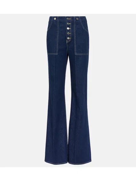 Blugi Veronica Beard cu talie înaltă albastru