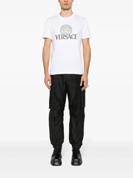 Raštuotas marškinėliai Versace balta